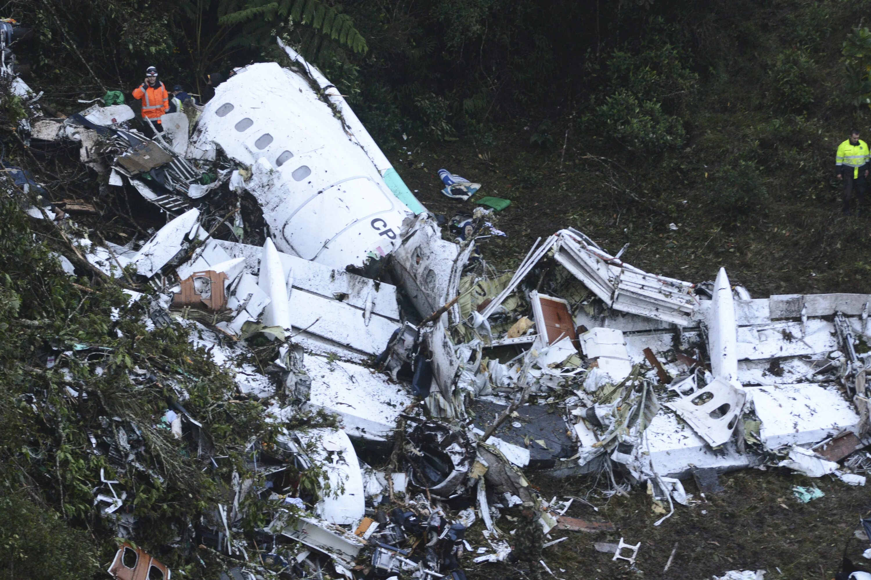 Having crashed plane