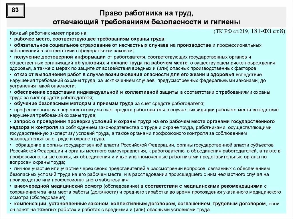 Право работника на страхование от несчастных случаев. Каждый работник имеет право на охрану труда. Требования охраны труда к работнику. Требования охраны труда к рабочему месту. Безопасные условия труда на рабочем месте.