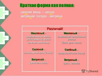 Создающий краткая форма