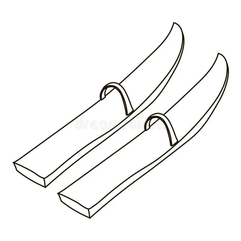 Лыжи шаблон для вырезания Cross-Country Nordic Skis Vector Image