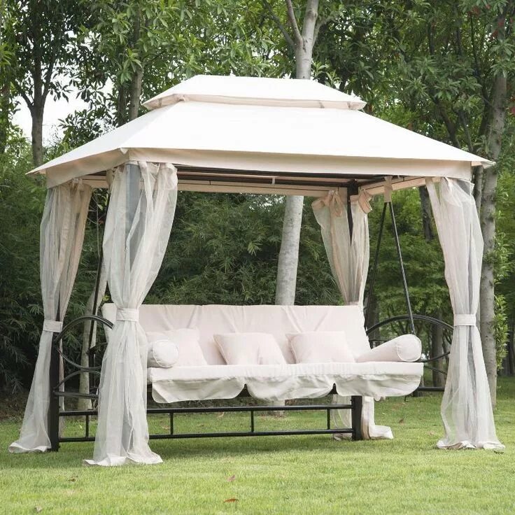 Качели беседка фото Pergola with rope and bed swing outdoors Before buying the rocker believes the w