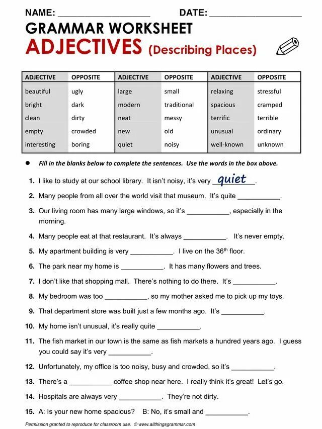 Lets go and that new restaurant. Worksheets грамматика. Types of adjectives английского Worksheet. Grammar английский язык. Английская грамматика Worksheets.