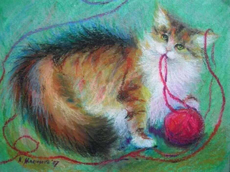 Кошка воском. Рыжий кот рисование. Восковые мелки с котом. Рисунок пастелью для детей. Детские работы масляной пастелью.