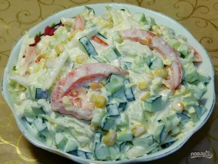 Салат огурцы помидоры кукуруза