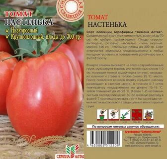 Томат настенька алтай