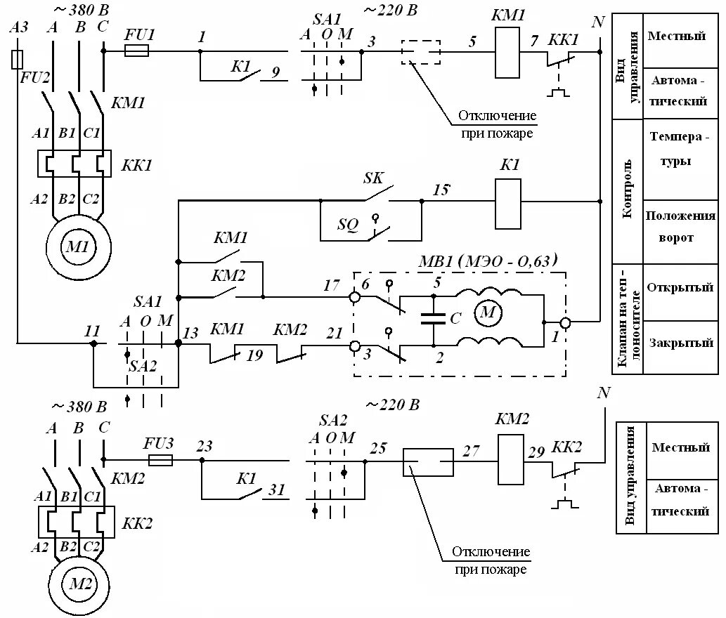 Принципиальная электрическая схема электродвигателя. Схема электрических принципиальных подключений вентиляция. Электрическая схема включения дымососа. Принципиальная электрическая схема насосной установки. Электрооборудование вентиляционной