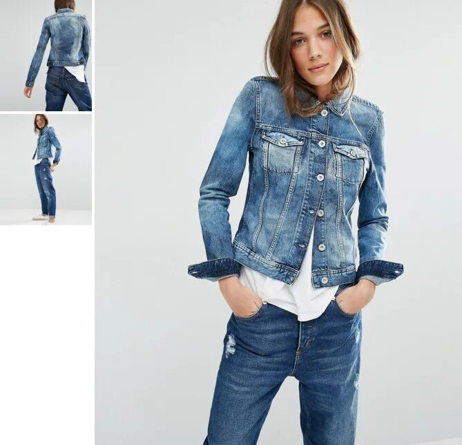 SHEIN Модная джинсовая куртка с разрезами SHEIN Россия