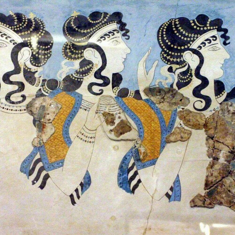 древняя греция крито микенская цивилизация. критская цивилизация исчезла в веке. дамы в голубом фреска кносского дворца. гибель критского царства. критская цивилизация исчезла в веке.