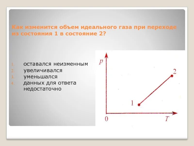 Как изменится объем при давлении. Как изменяется объем идеального газа. Как изменится объем идеального газа при переходе. Как изменится объем данного количества идеального газа. При переходе идеального газа из состояния 1 в состояние 2.