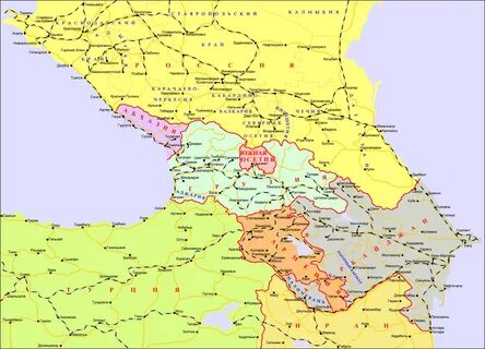 Политическая карта кавказа