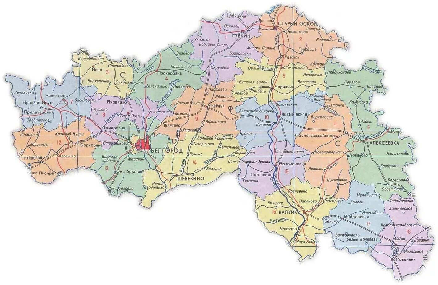 Карта Белгород обл по районам. Карта Белгорода и Белгородской области. Карта Белгородской области с районами. Белгород с кем граничит на карте.