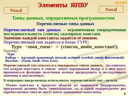 Имена перечисляемых типов