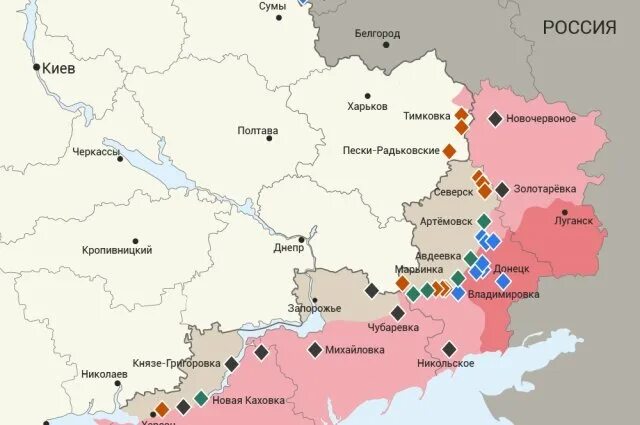ВС России вошли в Сумскую область, карта боевых действий