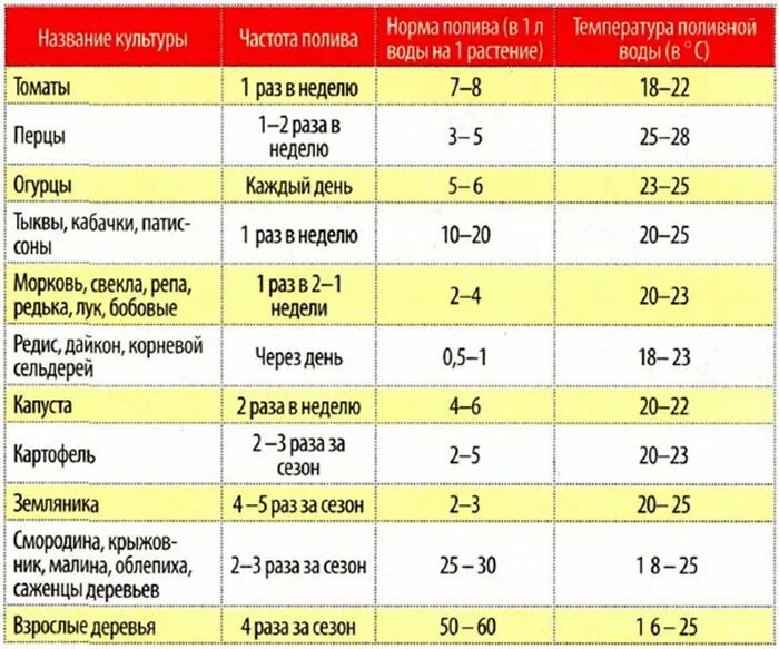 Частота полива овощей таблица. Нормы полива овощей таблица. Нормы полива растений таблица. Таблица полива овощных культур.