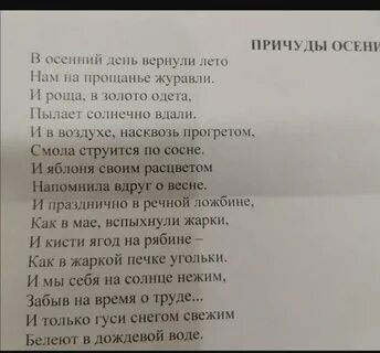 Анализ стихотворения осеннее утро