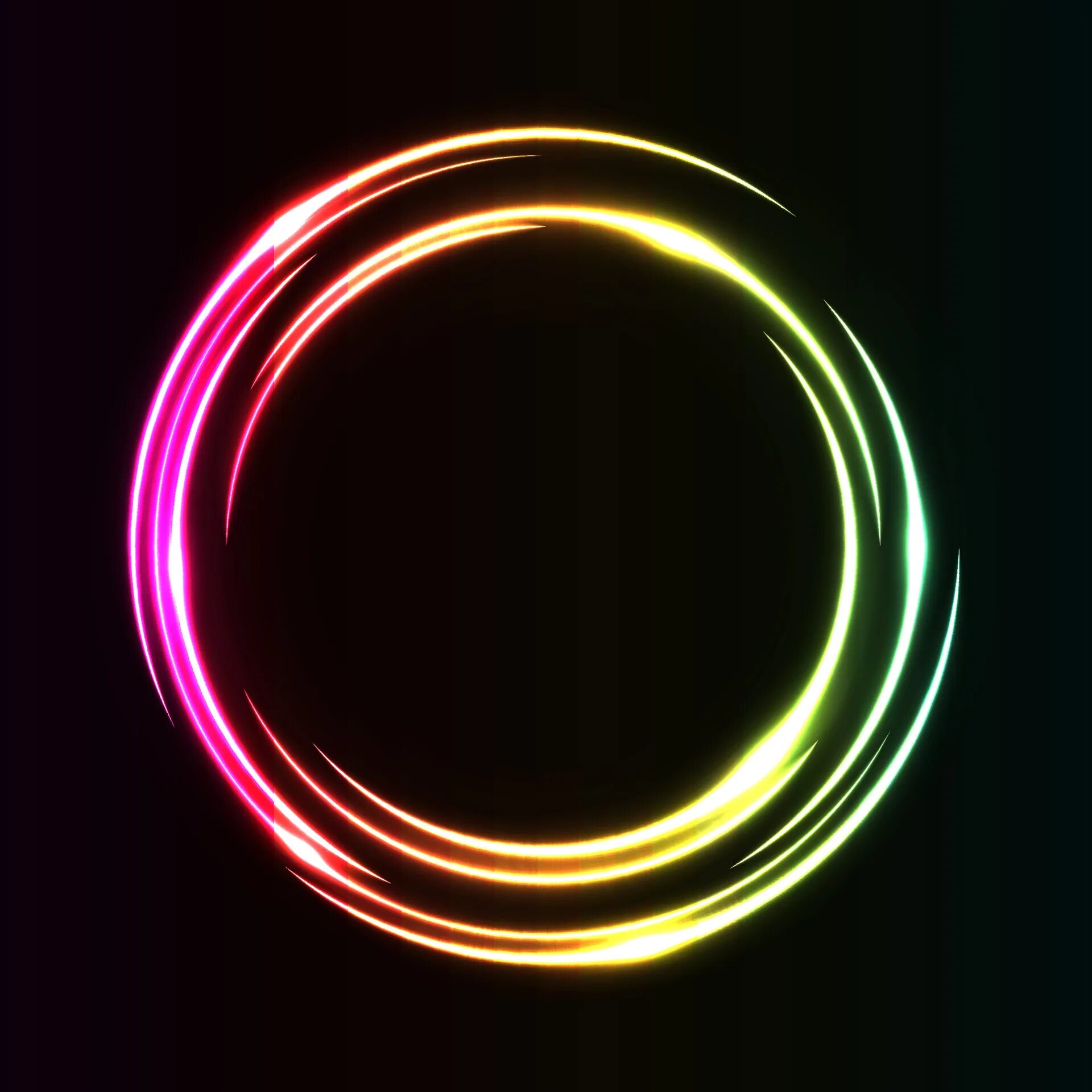 Event orb. Neon Ring. Illuminated Rings q7. Abstract circle vector.