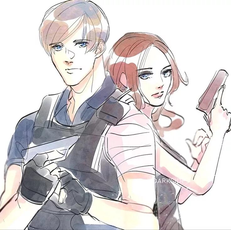 Клэр любовь. Резидент ивел леон и клэр. resident evil клэр и леон. леон кеннеди и клэр редфилд арт. леон кеннеди и клэр.