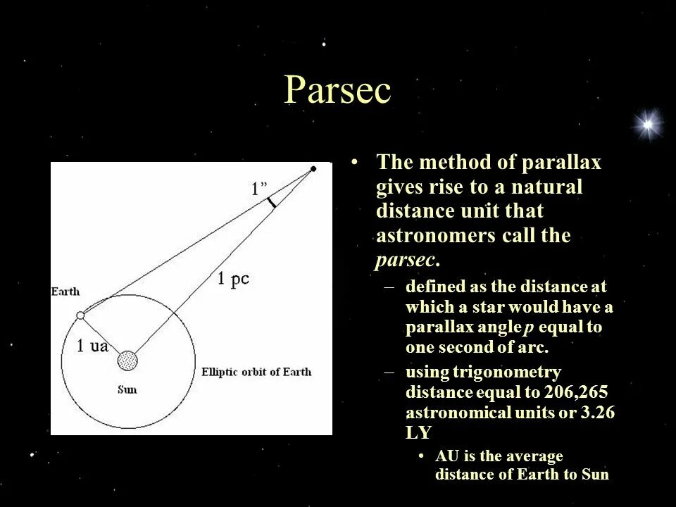 Парсек это. Парсек. Параллакс и Парсек. Парсек что это в астрономии. Парсек это единица измерения.