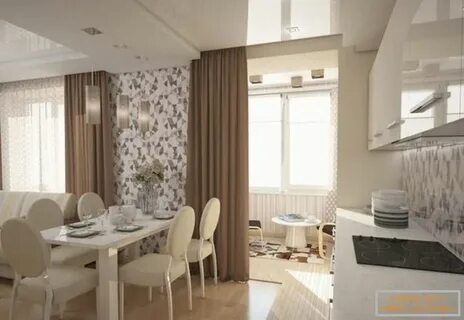Шторы совмещенные кухня гостиная