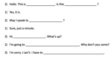 Conversation exercises