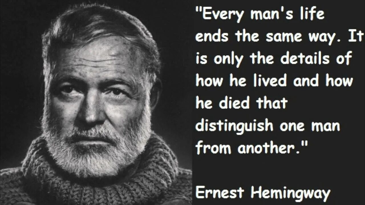 Хемингуэй на английском. Ernest Hemingway quotes. Quotes of Ernest Hemingway 1. Картина Хемингуэй в грубом шерстяном свитере.