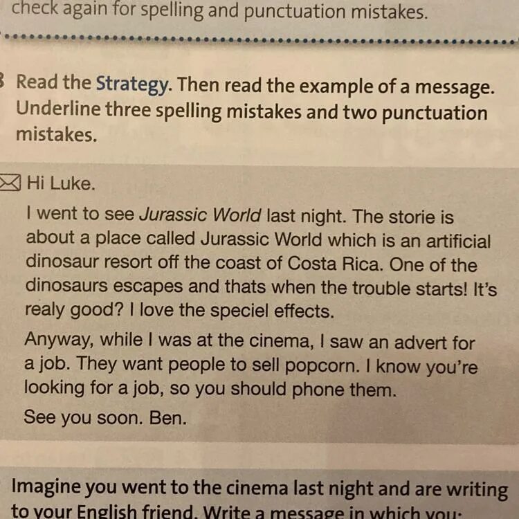 Punctuation mistakes. Spelling mistakes examples.