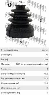 Размеры пыльников шруса форд фокус 2