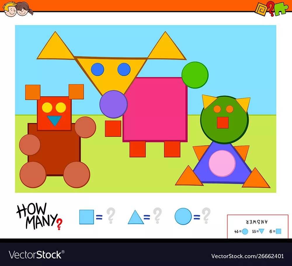 How many circles. How many shapes. count shapes. find and count the shapes. how many shapes can you see.