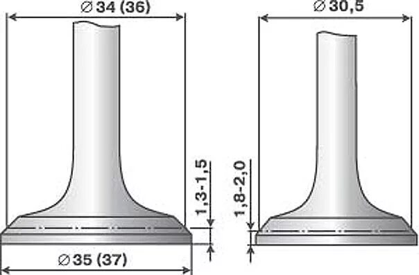 Размеры клапанов ваз 8 клапанов. Клапан ВАЗ 2109 диаметр клапана. Диаметр выпускного клапана ВАЗ 2108. Длина клапана ВАЗ 2108. Размеры клапанов ВАЗ 2108.