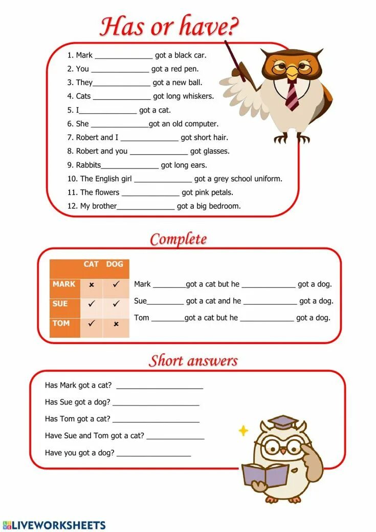 Have has Worksheets 3 класс. Have has got Worksheets 3 класс. Have got has got на английском Worksheets. Have got has got Worksheets 3 класс. The verb to have упражнения