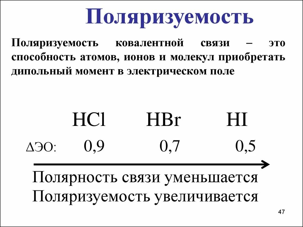 Характер связи в молекуле. Полярность и поляризуемость ковалентной связи. Свойства хим связей полярность. Поляризуемость ковалентной связи примеры. Поляризуемость химической связи.