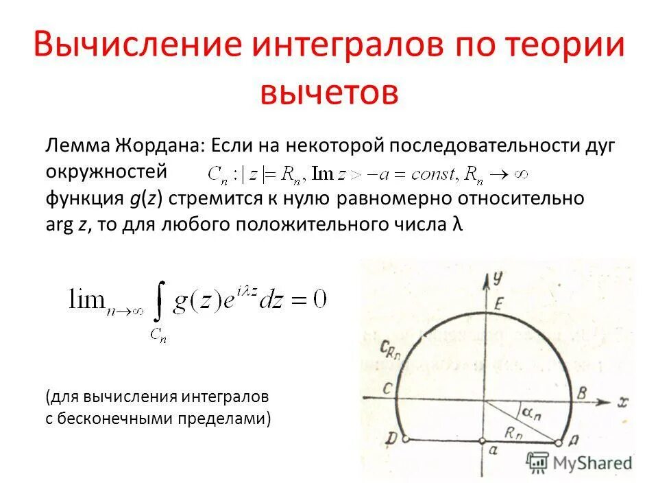 Интегралы с помощью вычетов. Лемма жордана. вычеты. вычисление интегралов с помощью вычетов. лемма жордана вычеты. теория вычетов вычисление интегралов.