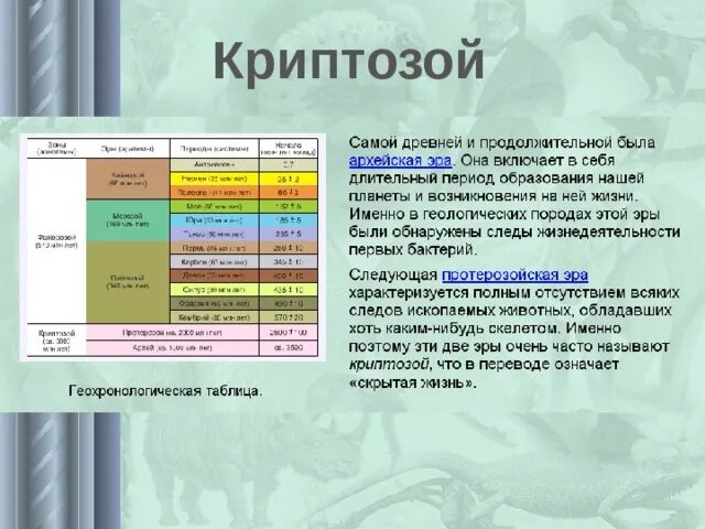 Названия эр которые ученые называют скрытая жизнь. Криптозой эры таблица. Архейская Эра основные этапы развития жизни. Архейская Эра таблица. Архейская Эра периоды таблица.