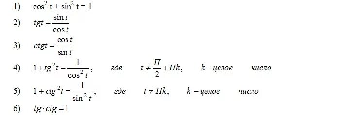 Ctg 1 угол. Формула нахождения TG через cos. Формула нахождения sin через TG. TG через cos и sin. Тригонометрические функции числового аргумента формулы.