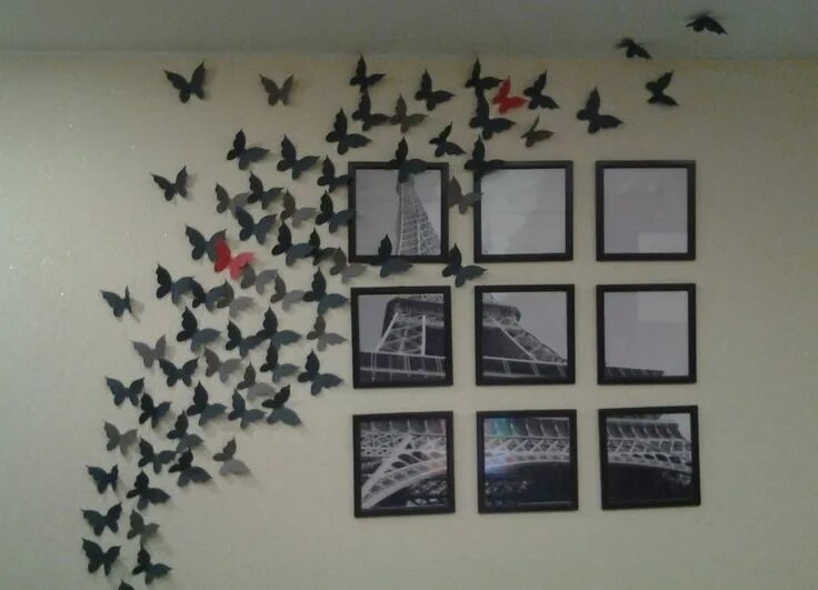 12PC сделай сам ПВХ 3D бабочки настенные наклейки наклейки домашний декор комнат
