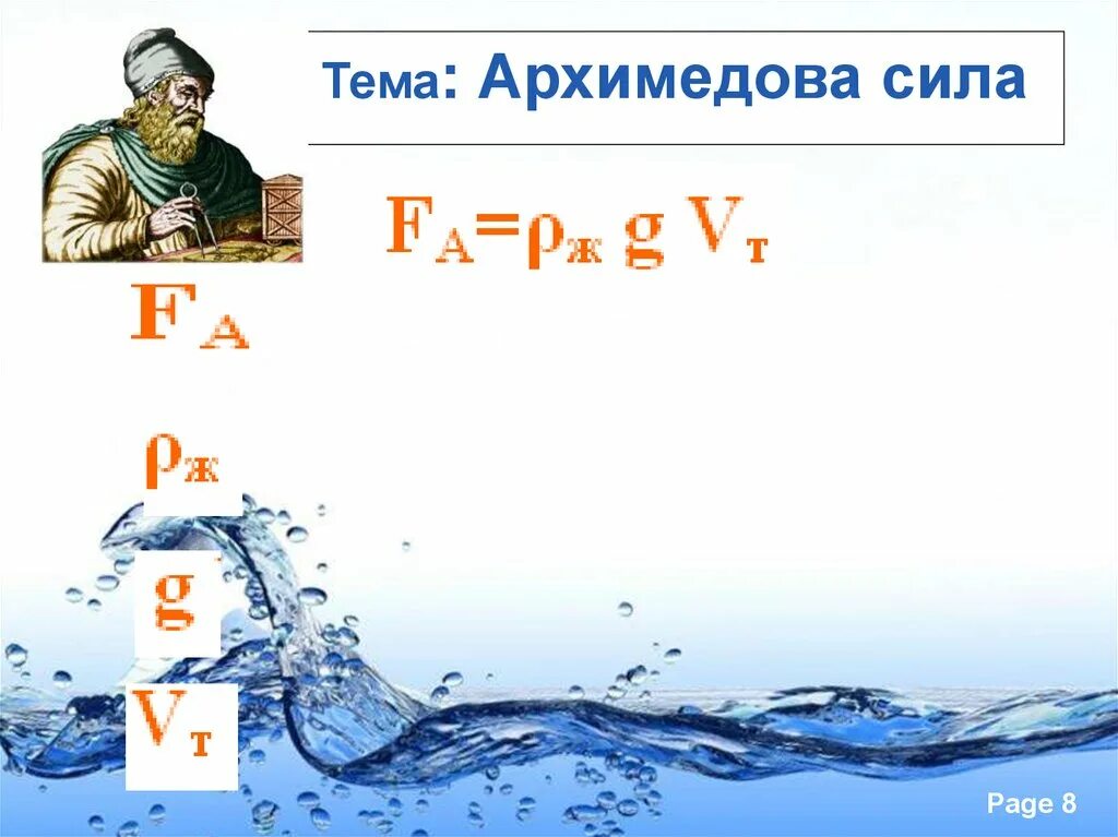 Какая формула выталкивающей силы. Какая формула выталкивающей силы