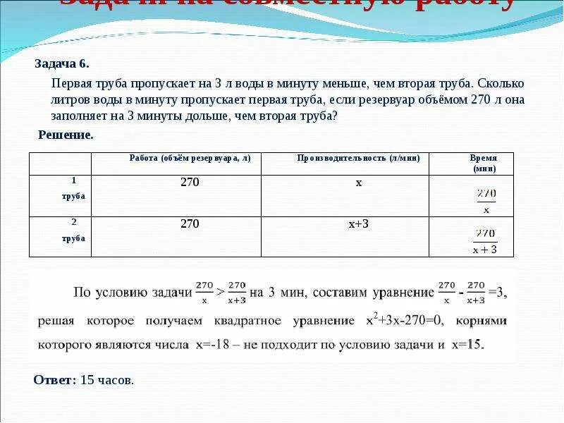 Первая труба пропускает на 16. Задача про трубы ОГЭ. Первая труба пропускает н. Первая труба пропускает на 3 литра воды. Сколько литров воды пропускает труба.