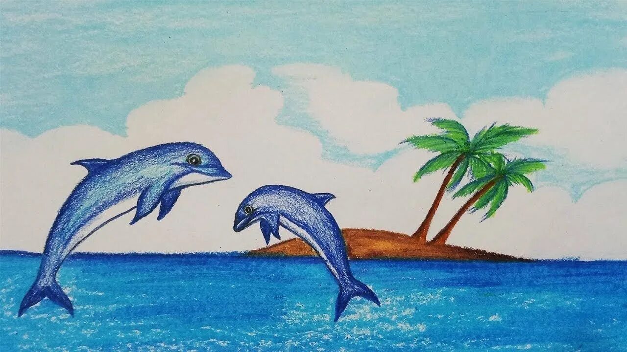 Рисунки на морскую тему. Рисунок дельфина. Рисунки насвабодную тему. Детские рисунки на свободную тему.