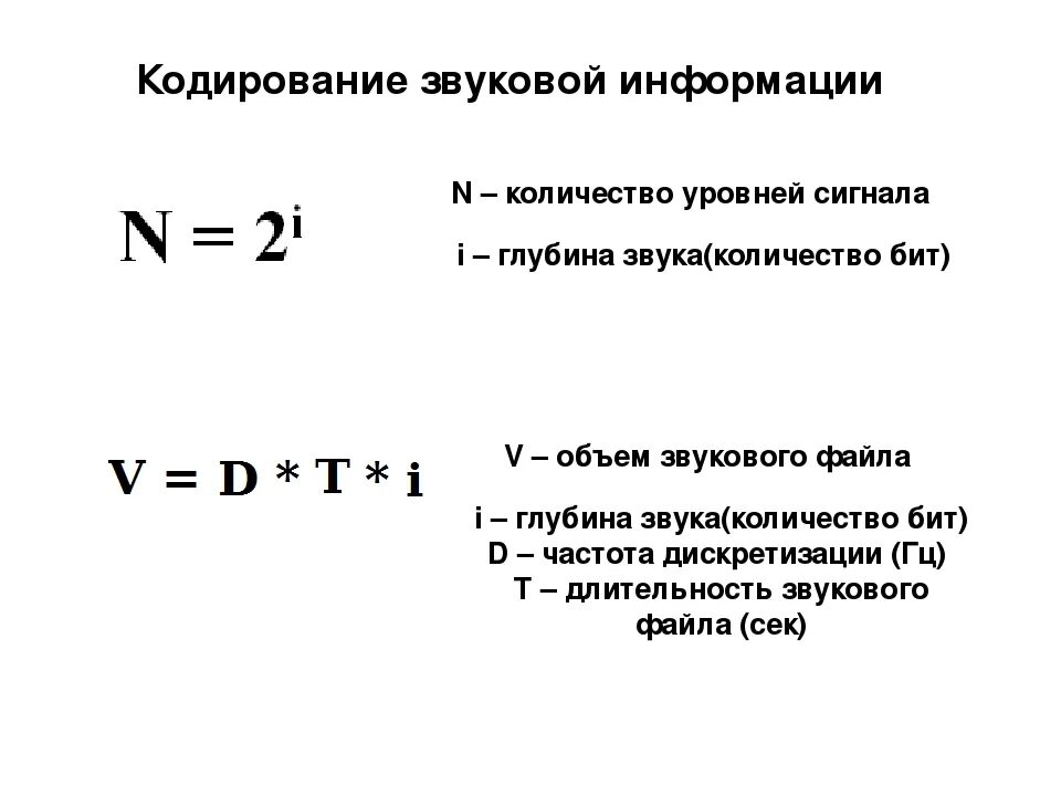 Кодирование текстовой информации формулы. Кодирование звука формула. Кодирование текста Информатика формула. Формула звука Информатика.