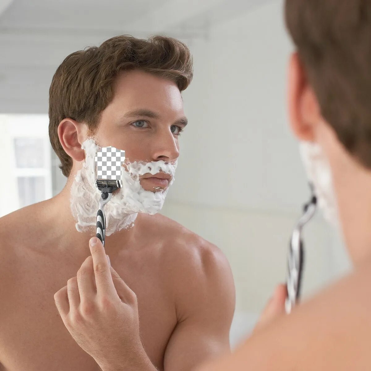 Мужчина бреется. Мужское бритье. Красивый мужчина бреется. Реклама бритья.