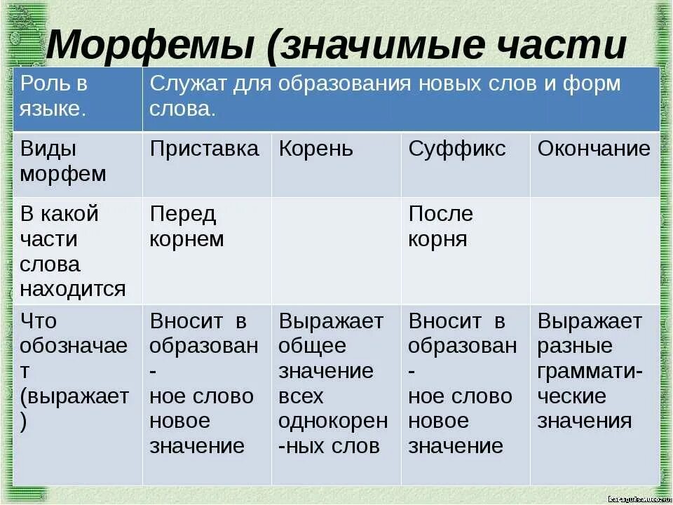 Морфема это. Морфемы в русском языке. Понятие морфемы. Морфемы русского языка с примерами.