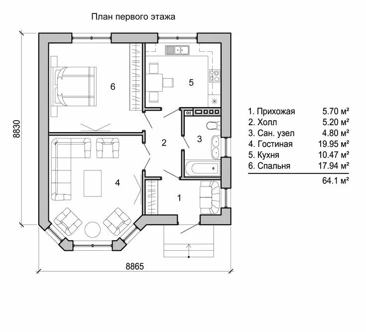 Проект дешевого дома - планировка, фасады, способы трансформации Piantine di cas
