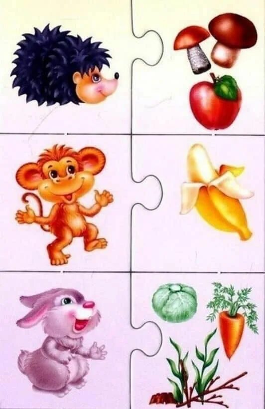 Кто что ест картинки для детей распечатать Кто что ест (пазл) Радуга Brincadeiras educativas, Brinquedos e brincadeiras, Ed