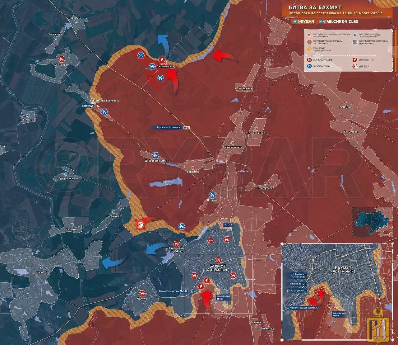 Сводка сво 15. Битва за Артемовск 2023. Линия фронта в Донецкой области. Граница боевых действий. Военная обстановка.