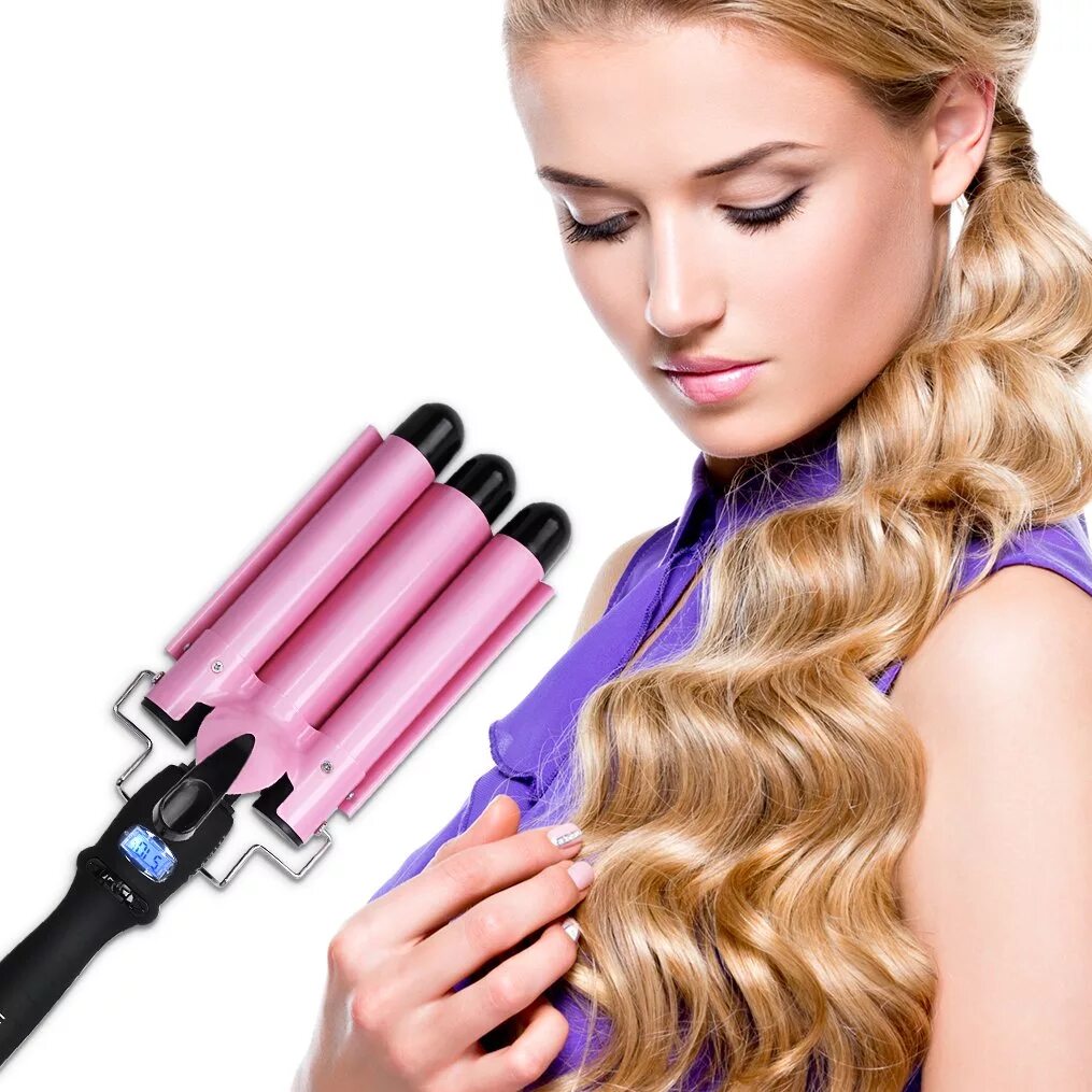 Какие щипцы для завивки волос лучше. Jumba HB-25 тройная плойка. Плойка hair Curler gl4616. Щипцы Curling Iron. Тройная плойка Деваль Локоны.