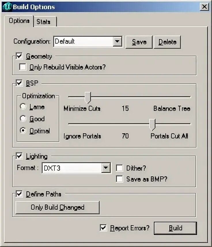 Go build options. Go build options