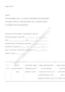 Реестр застрахованных лиц