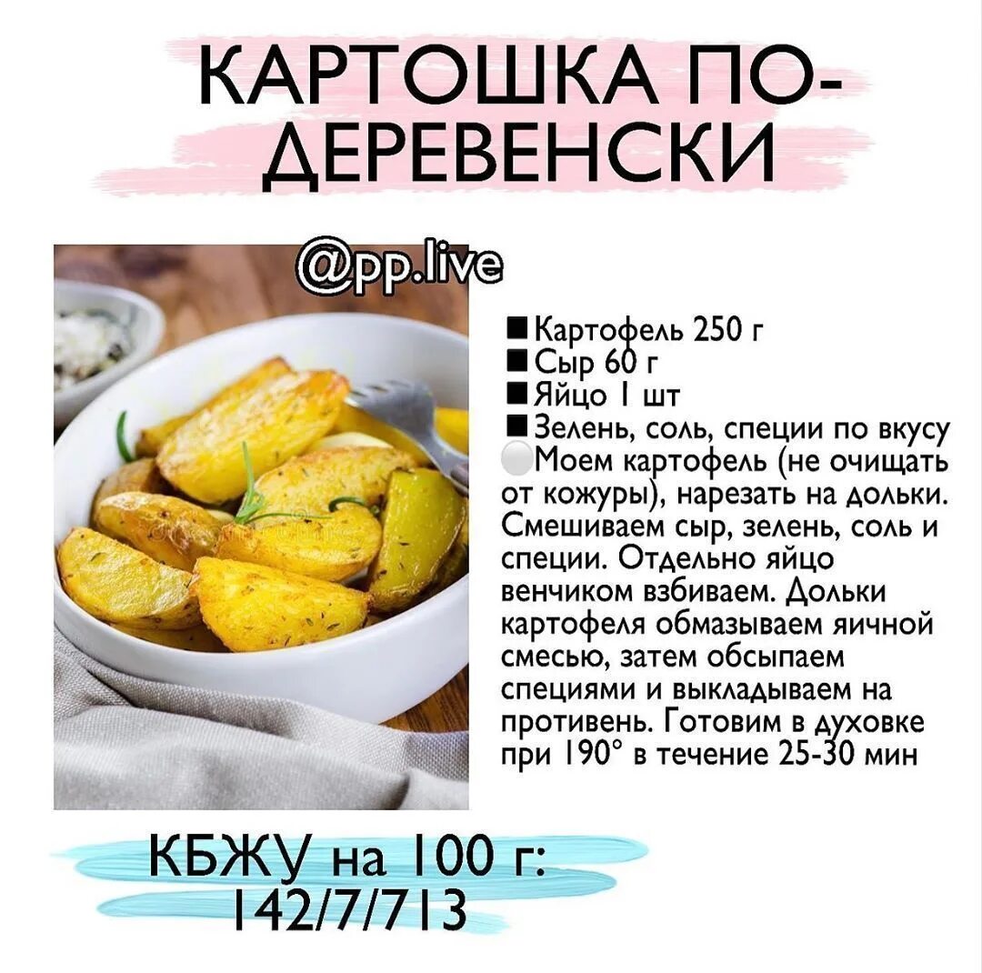 Картошка в духовке калорийность на 100