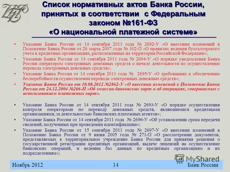 Мы получили информацию от банка россии. Акты банка России. Перечень нормативных актов банка России. Указание банка России. Нормативные документы банка России.