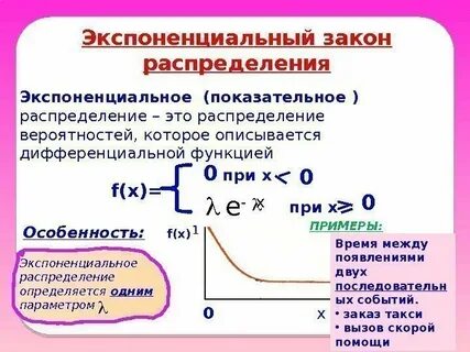 Показательный закон распределения